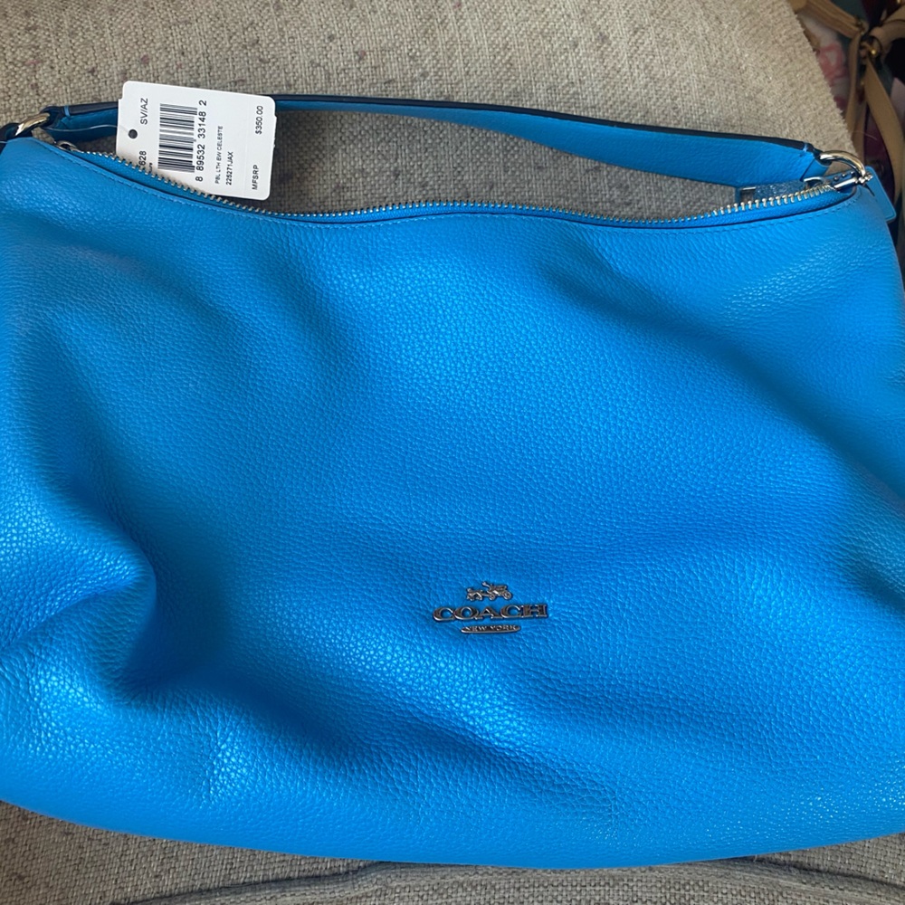 Coach Vibrant Blue Leather Shoulder Bag